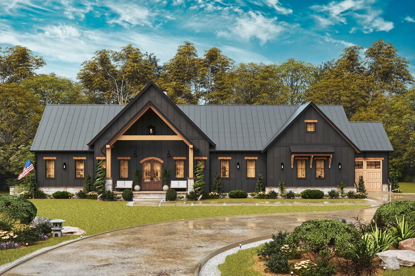 Plan 25942GE: Modern Farmhouse House Plan with Split Bedrooms and 2-Car Garage - Image #10 - Farmhouse, Modern Farmhouse, New American