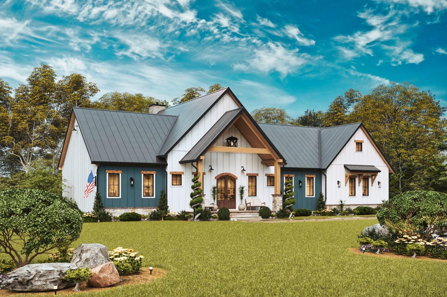 Plan 25942GE: Modern Farmhouse House Plan with Split Bedrooms and 2-Car Garage - Image #11 - Farmhouse, Modern Farmhouse, New American