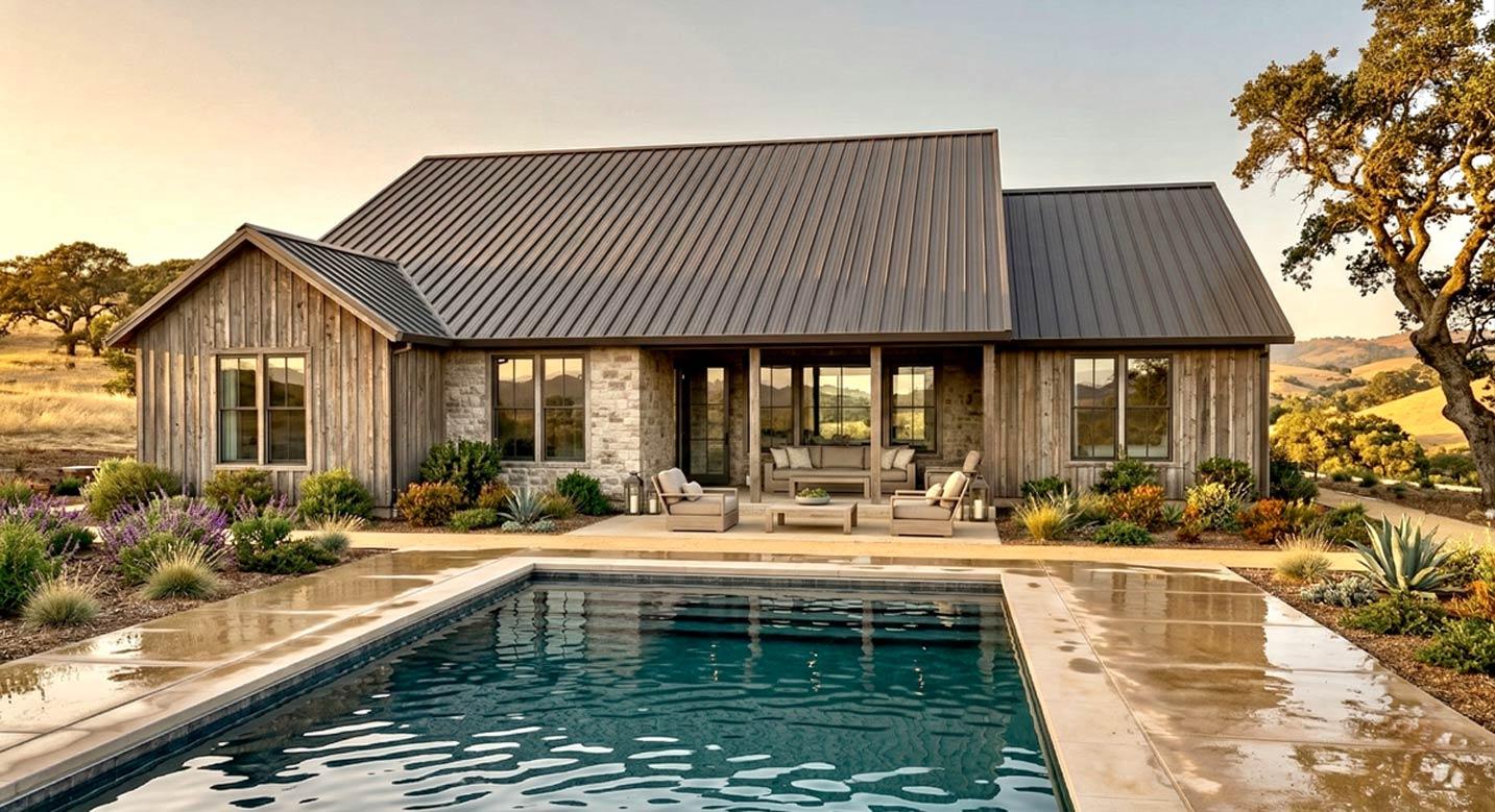 Plan 820015WSF: Contemporary Transitional House Plan with 3 Beds and 2-Car Garage - Image #2 - Modern, Modern Farmhouse, Transitional