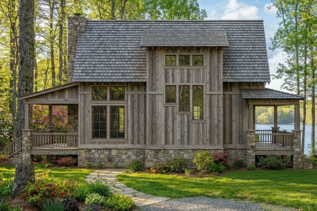 Plan 70964MK: Rustic Cottage Cabin Plan with Cozy Front Porch and Upstairs Master Suite - Image #2 - Cabin, Cottage, Country, Rustic