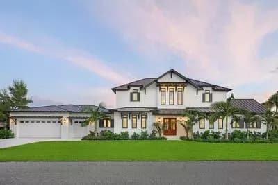Contemporary Coastal House Plan: 3 Beds, Master on Main, Outdoor Kitchen