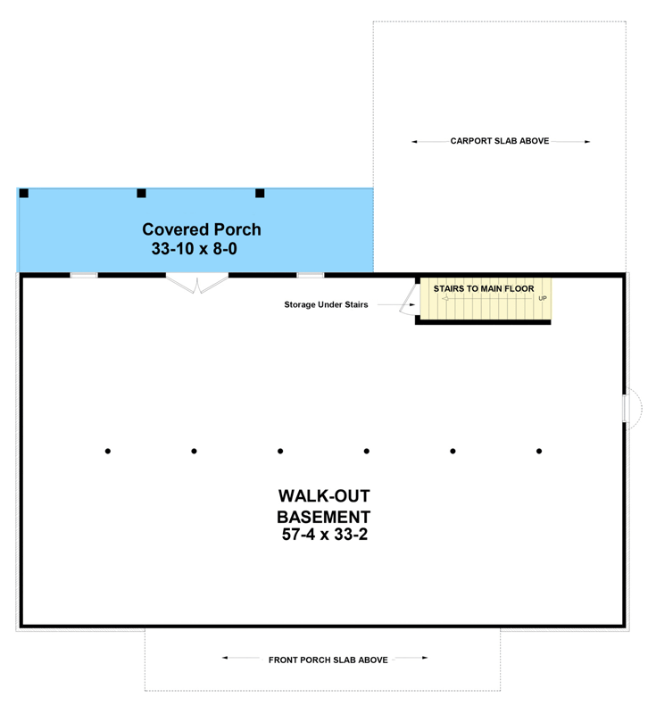 Plan 51375MM: Modern Farmhouse Ranch Plan with 3 Bedrooms and Carport - Floor Plan - Basement - Craftsman, Modern Farmhouse, Ranch