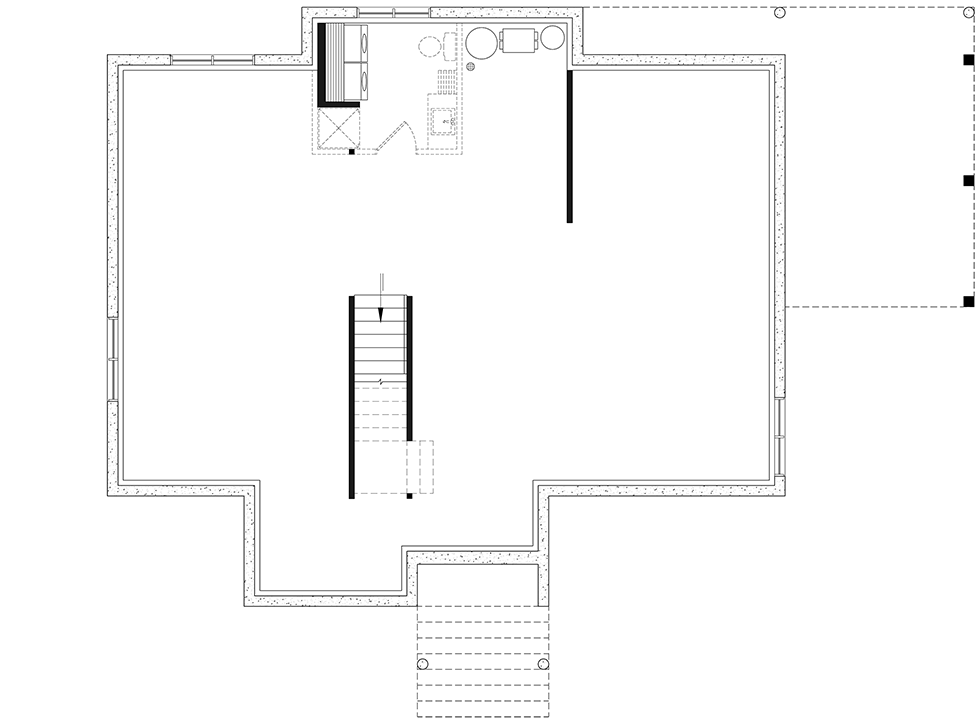 Plan 22747DR: New American Craftsman House Plan with 1 Bedroom and Butler Pantry - Floor Plan - Unfinished Basement - Craftsman, New American, Traditional
