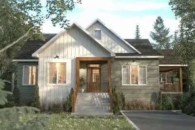 New American Craftsman House Plan with 1 Bedroom and Butler Pantry