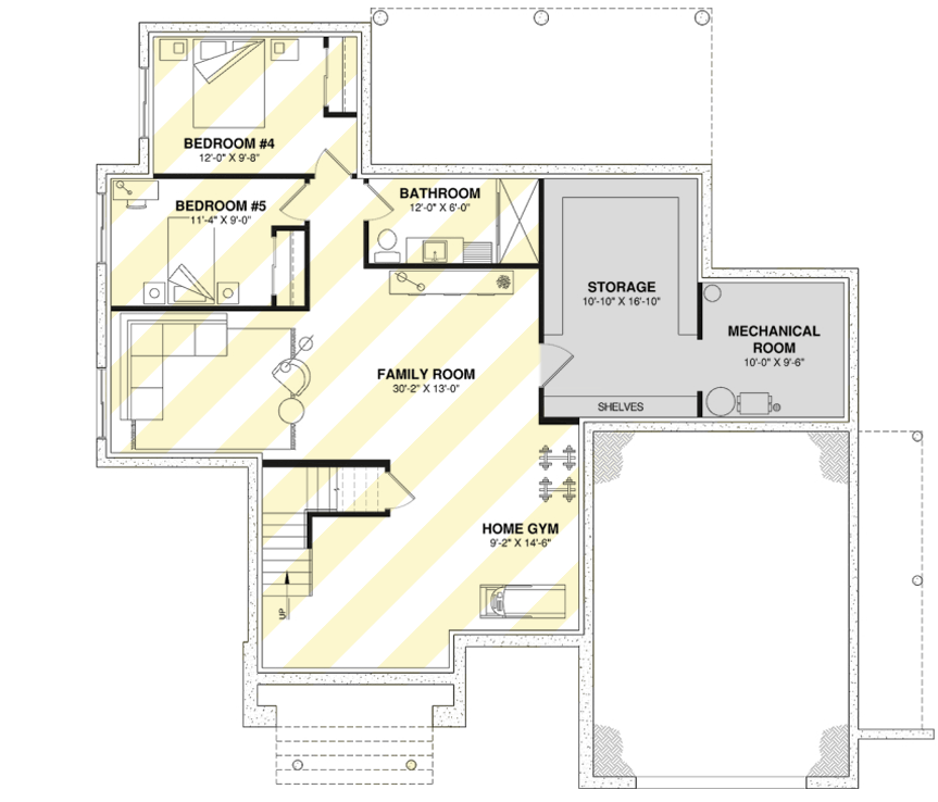 Plan 22748DR: Elegant Country European House Plan with 2,701 Sq Ft and Flexible Bedrooms - Floor Plan - Optional Lower Level Layout ($ Paid Option) - Country, European, Farmhouse, Traditional