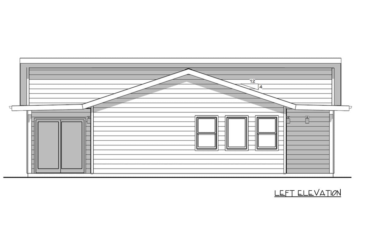 Plan 180026VNW: Modern 1-Bedroom House Plan with Vaulted Ceilings and Flex Space - Image #8 - Contemporary, Modern