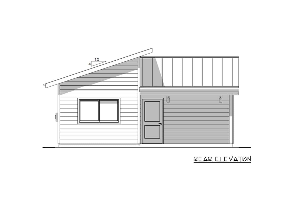 Plan 180026VNW: Modern 1-Bedroom House Plan with Vaulted Ceilings and Flex Space - Image #7 - Contemporary, Modern
