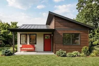 Modern 1-Bedroom House Plan with Vaulted Ceilings and Flex Space