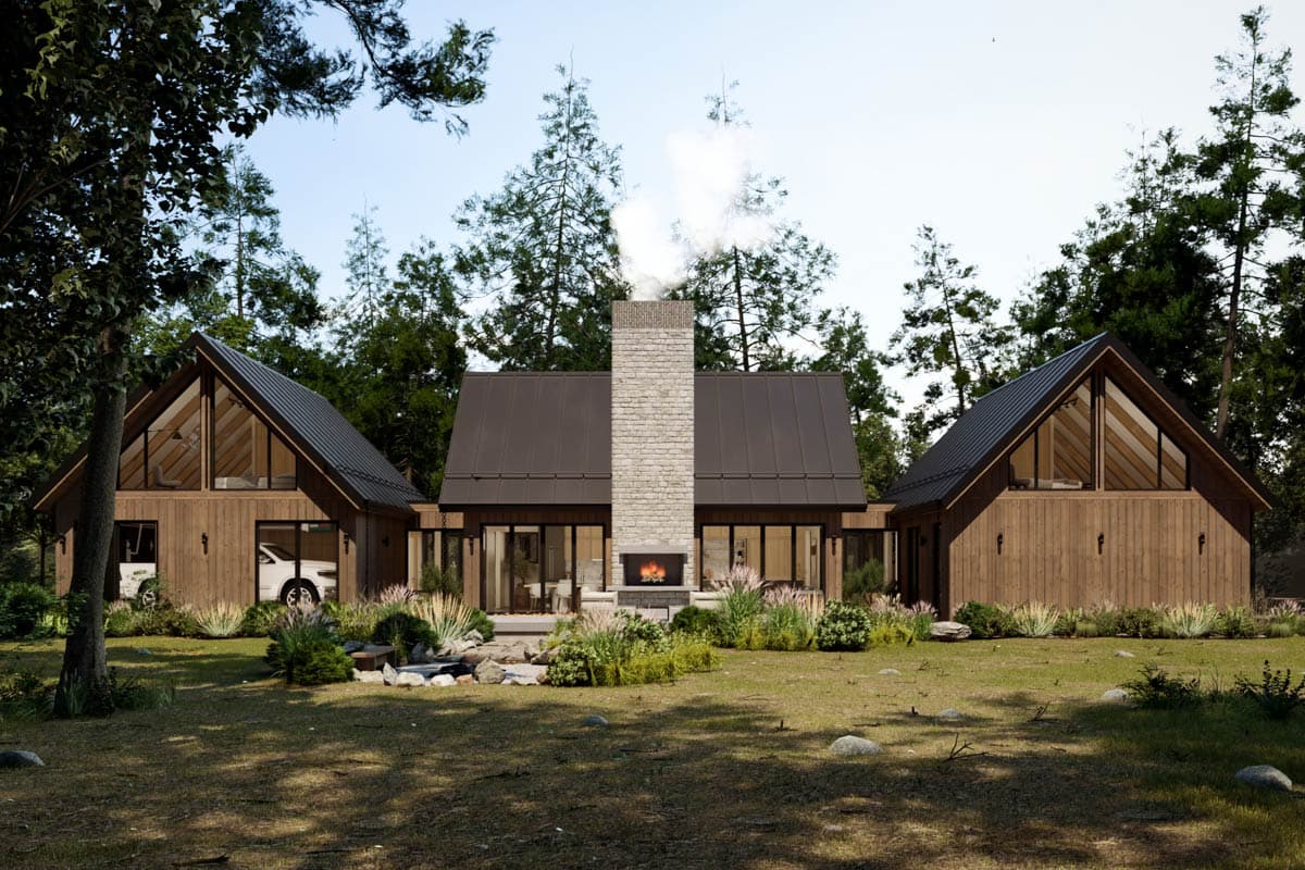 Plan 311066RMZ: Modern Mountain Retreat House Plan with Vaulted Great Room and 4 Bedrooms - Image #4 - Contemporary, Craftsman, Mid Century Modern, Mountain, Rustic