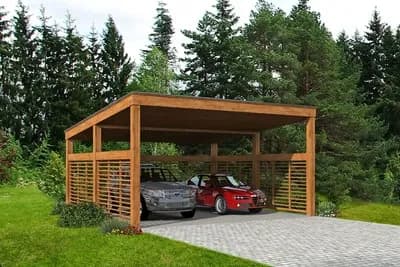 20 x 24 Two-Car Carport Garage Plan