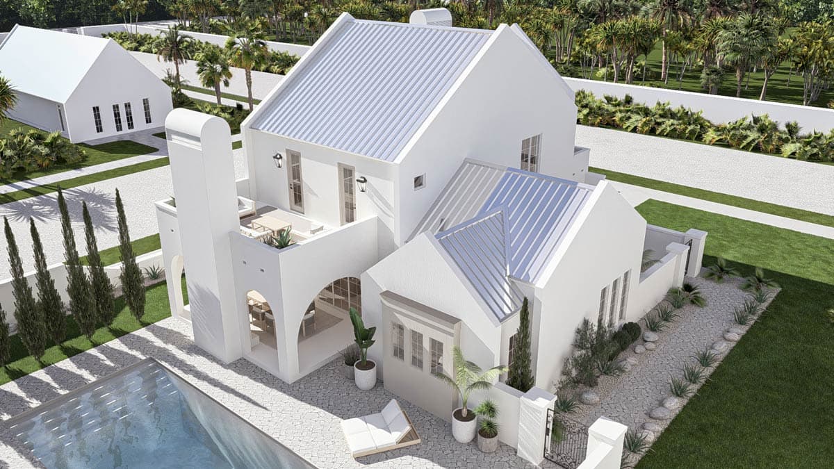 Plan 623619DJ: Coastal Contemporary House Plan with 3 Beds and Courtyard Living - Image #9 - Coastal Contemporary, Contemporary, Florida-Style