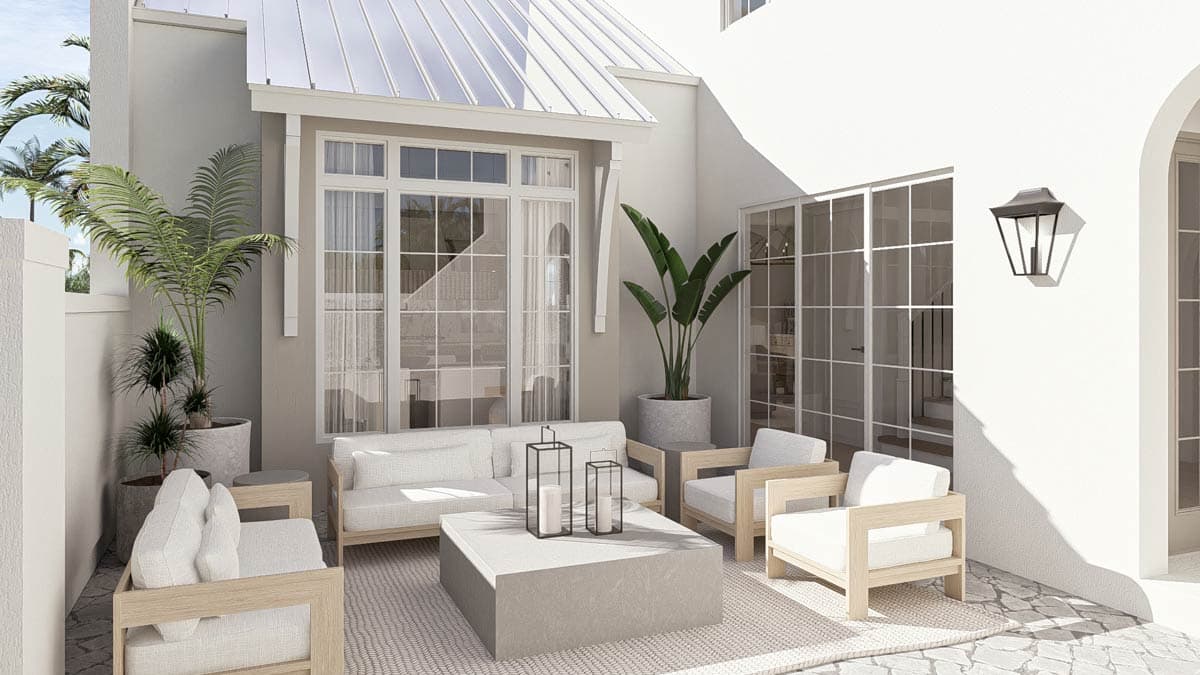 Plan 623619DJ: Coastal Contemporary House Plan with 3 Beds and Courtyard Living - Image #11 - Coastal Contemporary, Contemporary, Florida-Style