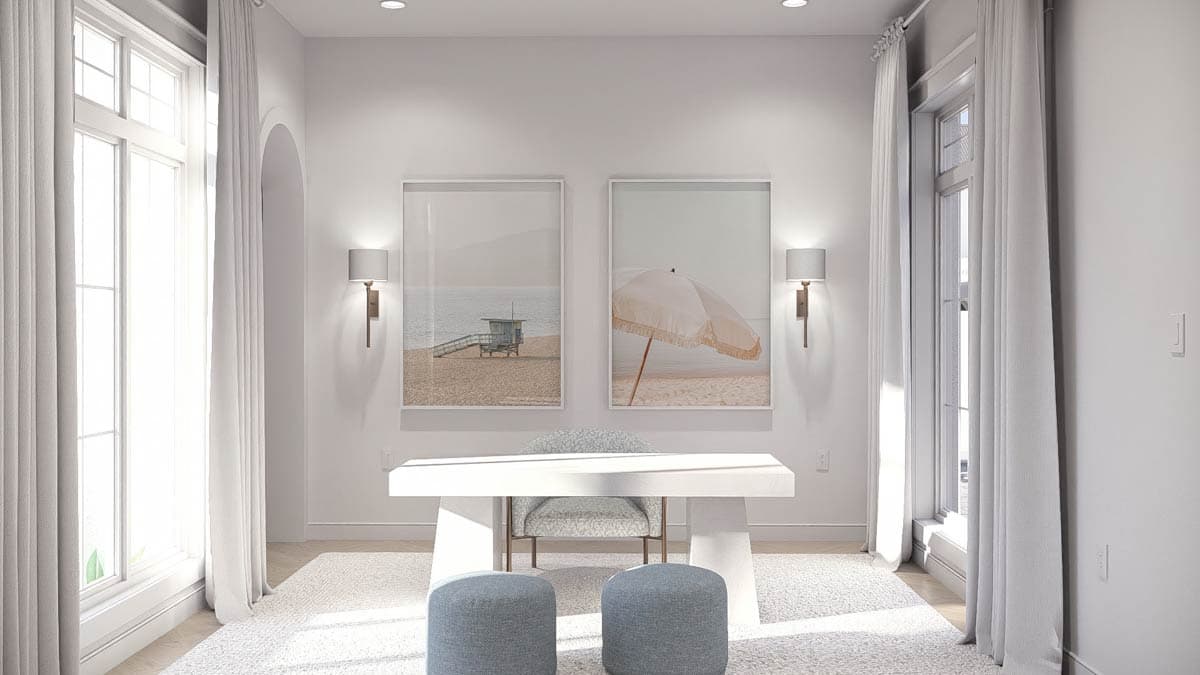 Plan 623621DJ: Coastal Contemporary House Plan with Courtyard and Upstairs Master Suite - Image #26 - Coastal Contemporary, Contemporary, Florida-Style