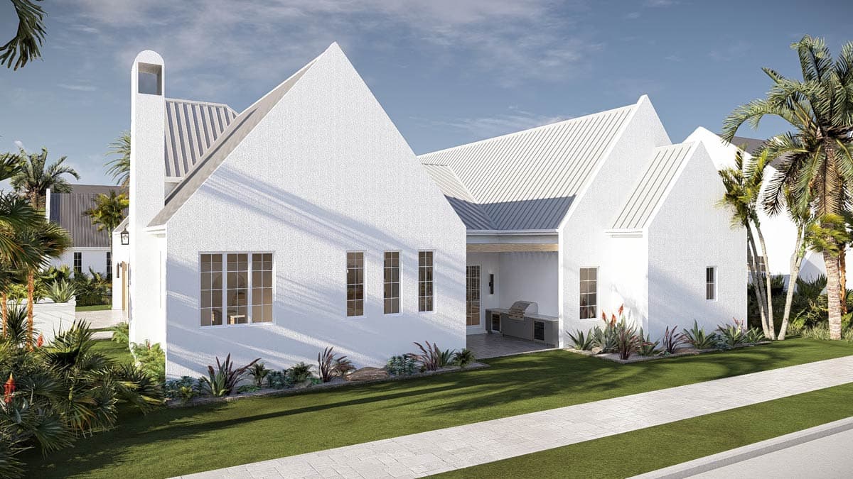 Plan 623623DJ: Luxury Coastal Contemporary House Plan with 3 Bedrooms and Outdoor Kitchen - Image #8 - Coastal Contemporary, Contemporary