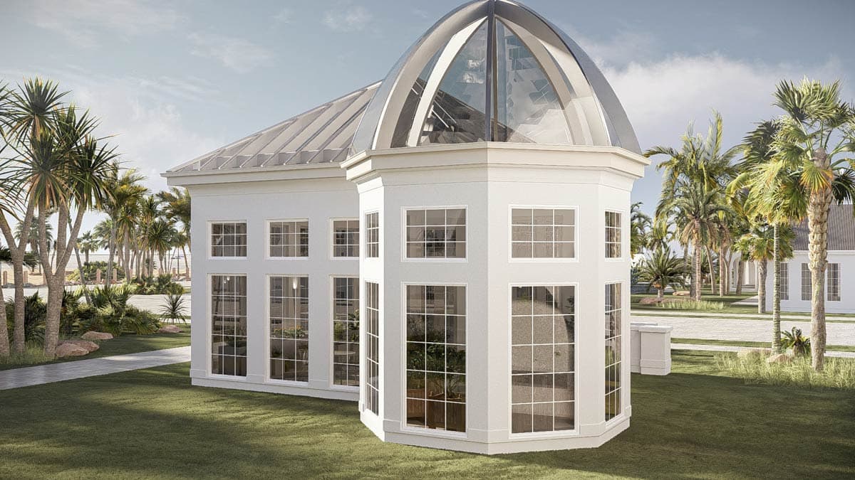 Plan 623624DJ: Elegant Greenhouse House Plan with Dome and Vaulted Ceilings - Image #9 - Coastal Contemporary, Contemporary, Florida-Style