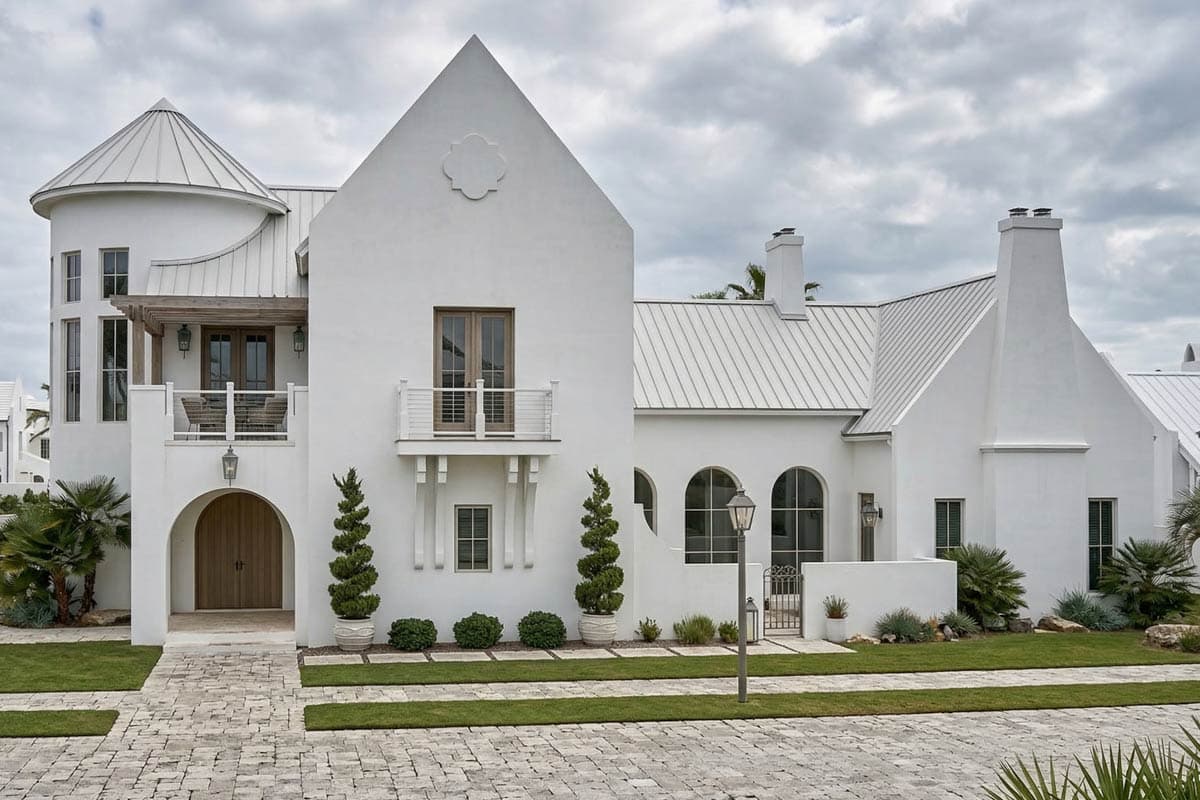 Plan image - 623628DJ:Stunning Coastal Contemporary House Plan with 4 Bedrooms and Courtyard