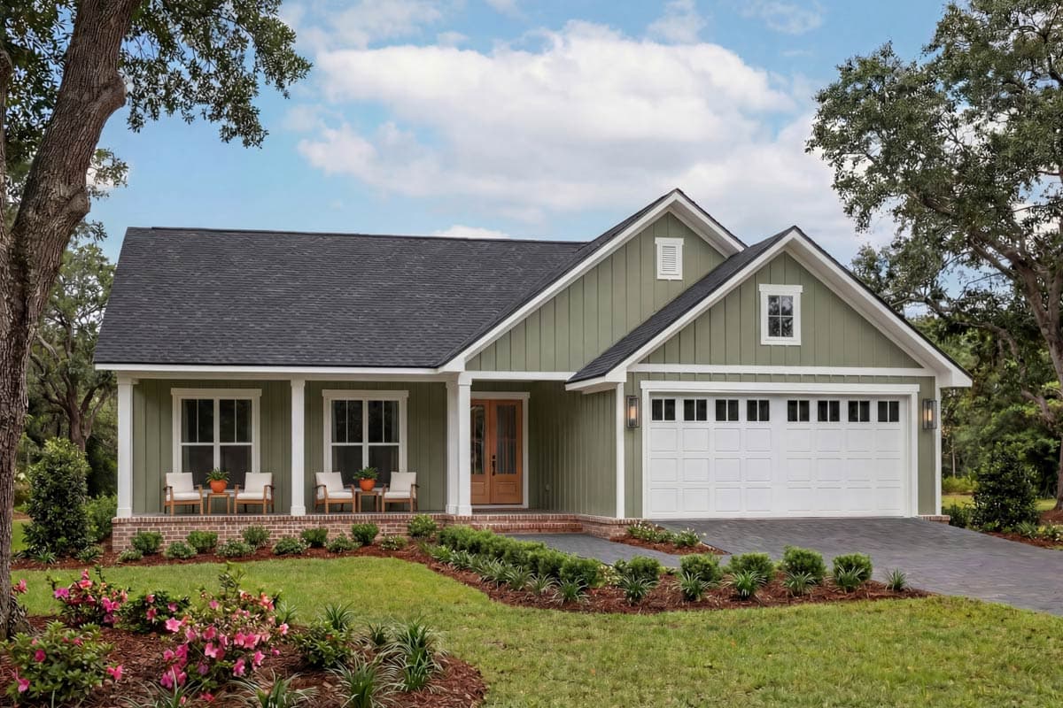 Plan 52037HZ: Farmhouse House Plan with 3 Beds, 2 Baths, and Inviting Porches - Image #6 - Country, Farmhouse, Southern, Traditional