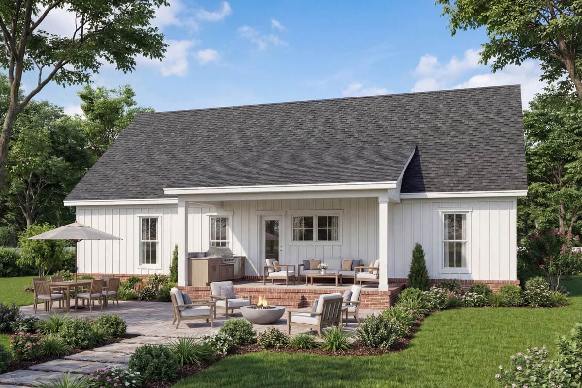 Plan 52037HZ: Farmhouse House Plan with 3 Beds, 2 Baths, and Inviting Porches - Image #7 - Country, Farmhouse, Southern, Traditional