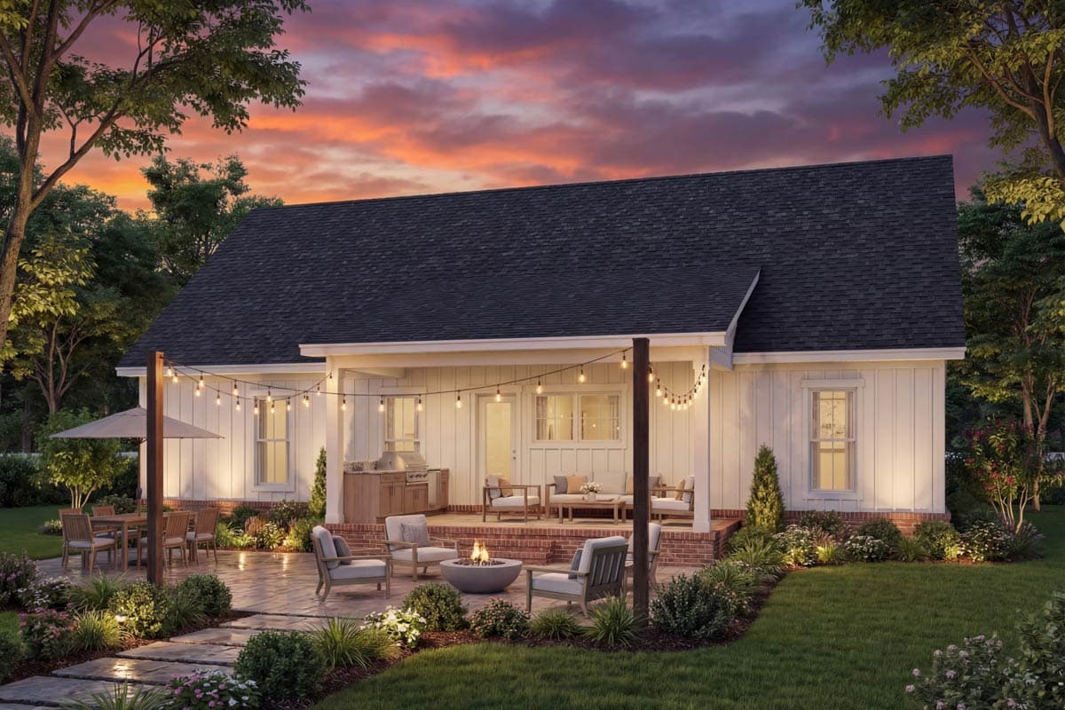 Plan 52037HZ: Farmhouse House Plan with 3 Beds, 2 Baths, and Inviting Porches - Image #8 - Country, Farmhouse, Southern, Traditional