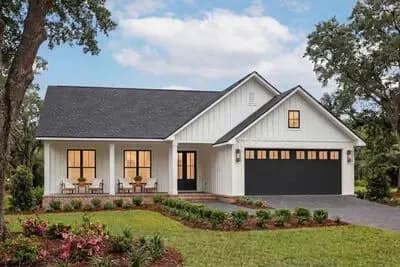 Farmhouse House Plan with 3 Beds, 2 Baths, and Inviting Porches