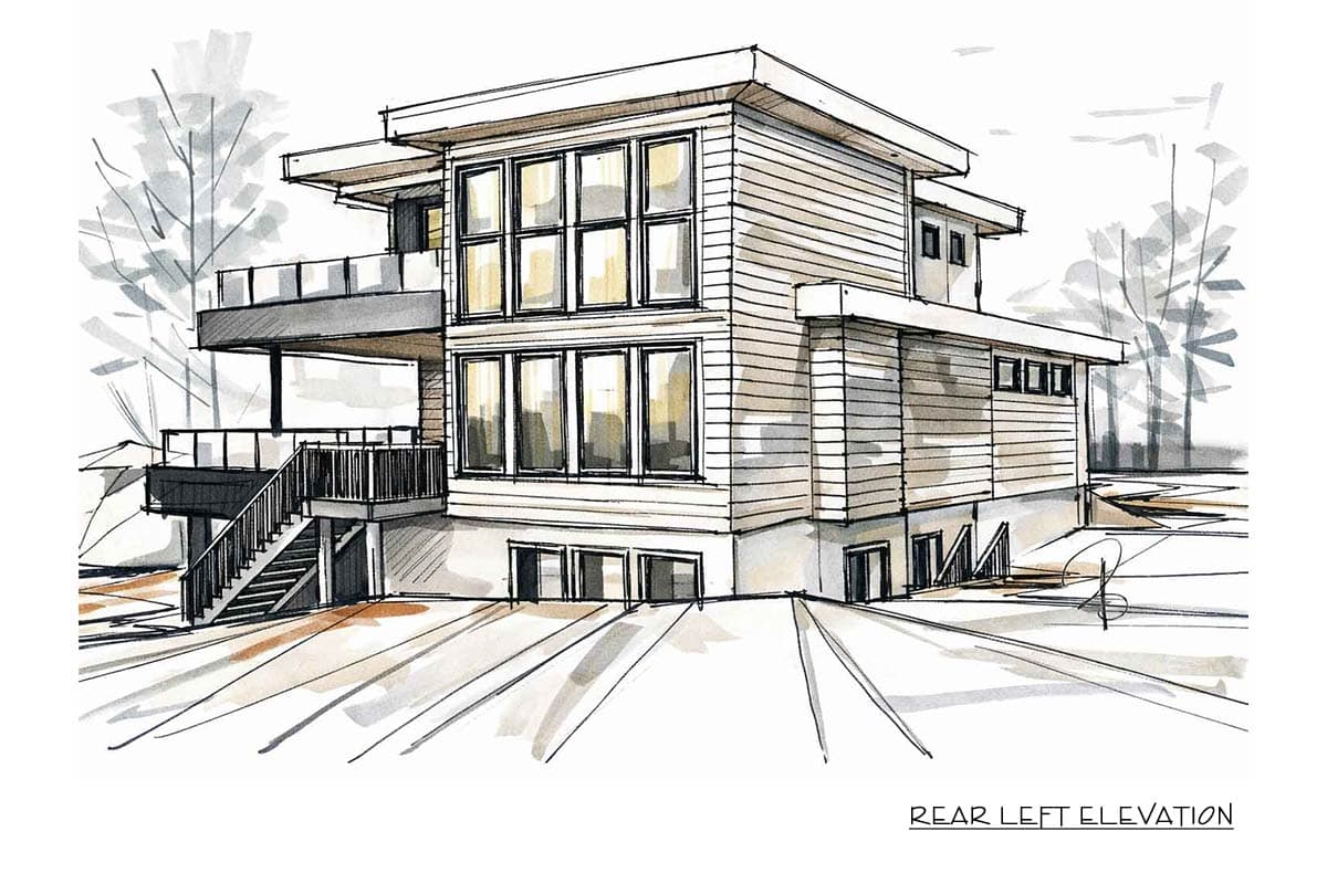 Plan 147065RML: Modern 3-Bedroom House Plan Featuring a Dramatic Two-Story Great Room - Image #10 - Contemporary, Modern