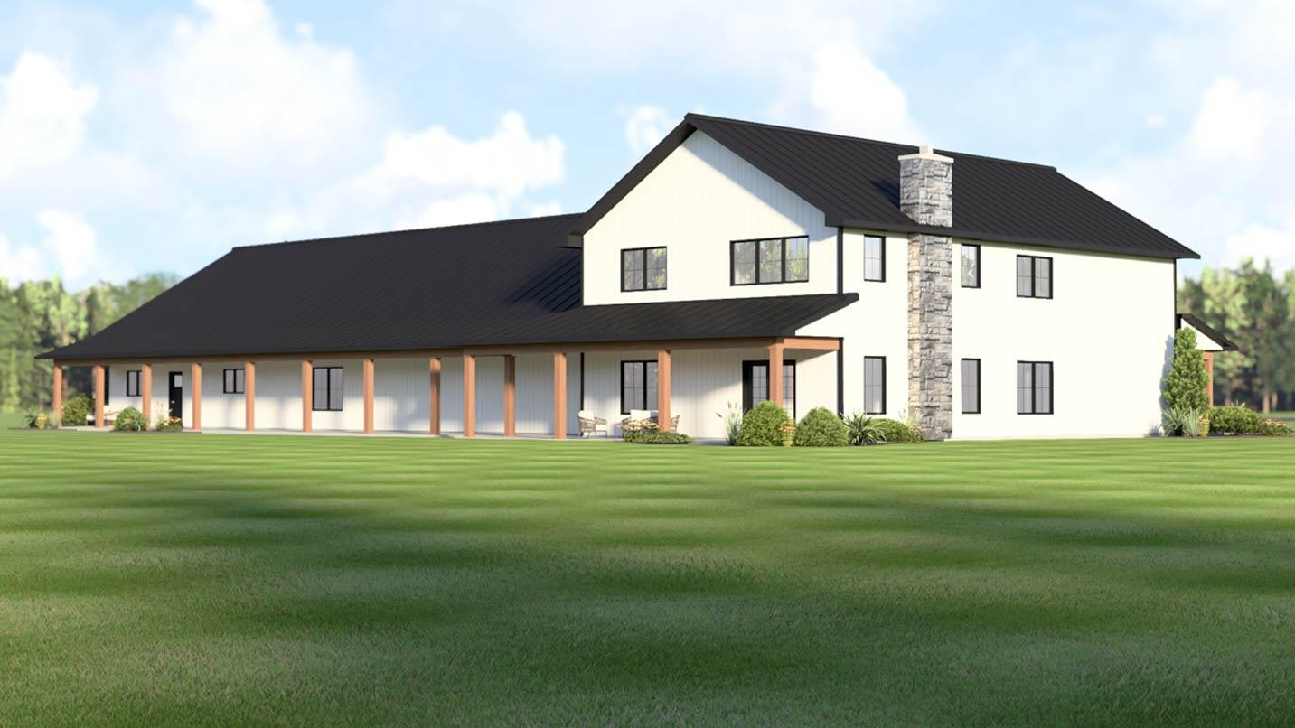 Plan 135418GRA: Modern Barndominium House Plan with Apartment, 6 Bedrooms, and Workshop - Image #7 - Barndominium, Country, New American