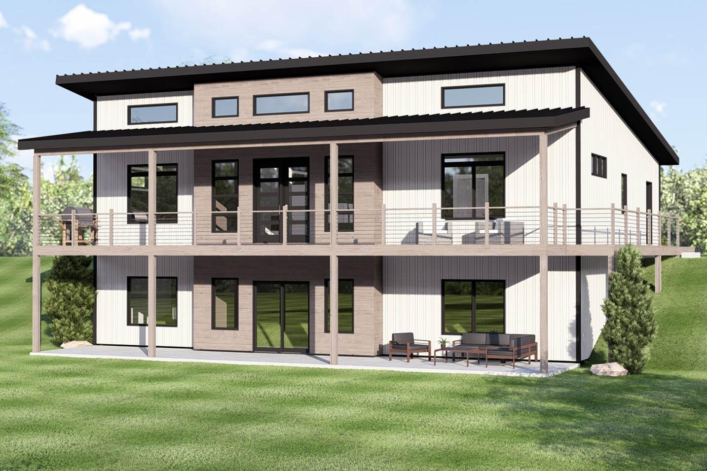 Plan image - 135419GRA:Contemporary Mountain 3 Bedroom House Plan with Walkout Basement and Deck