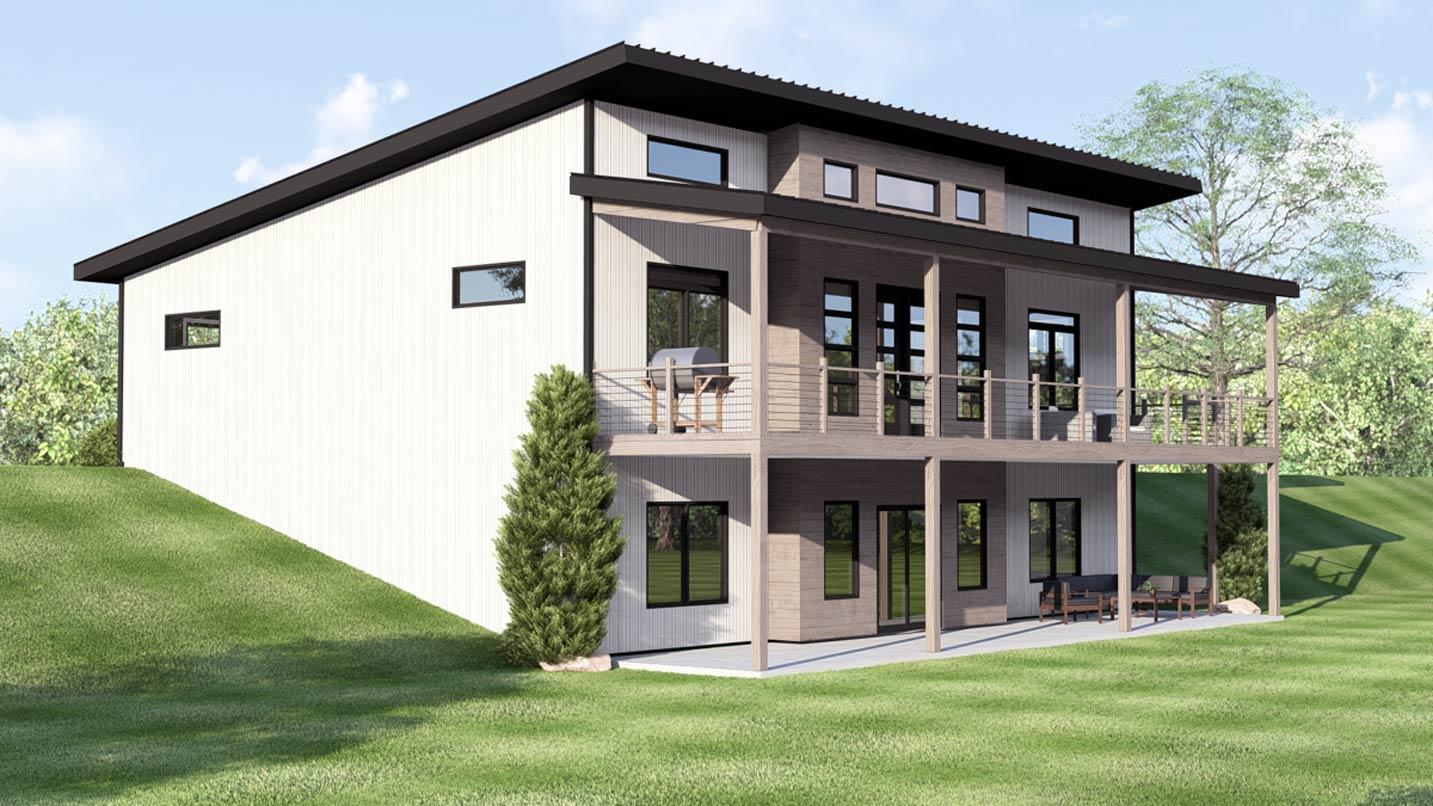 Plan 135419GRA: Contemporary Mountain 3 Bedroom House Plan with Walkout Basement and Deck - Image #5 - Contemporary, Modern, New American