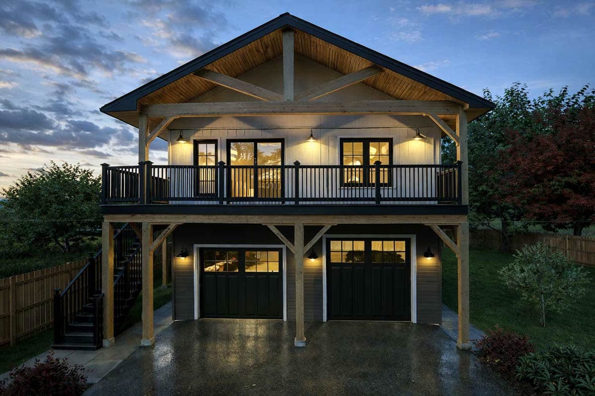 Plan 147066RML: Modern Farmhouse Craftsman House Plan with 2 Beds and Workshop - Image #2 - Country, Craftsman, Modern Farmhouse