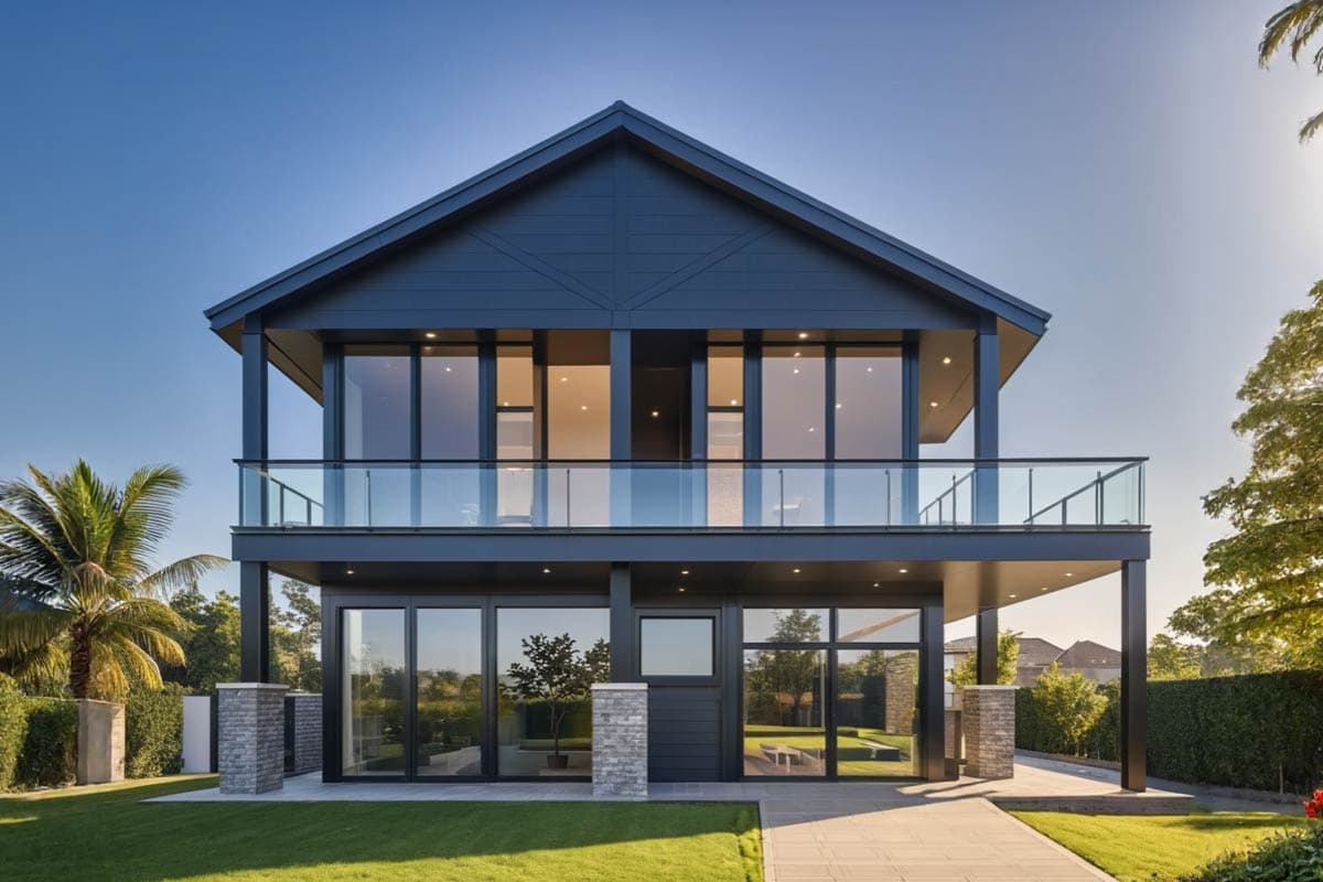 Modern Mountain House Plan with 2 Beds, Vaulted Great Room, and Expansive Decks