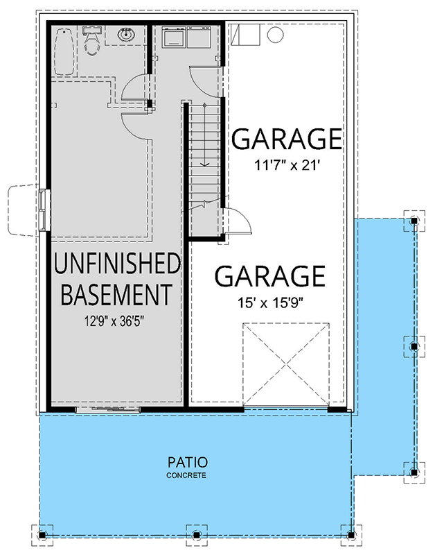 Plan 267111SPK: Modern Mountain House Plan with 2 Beds, Vaulted Great Room, and Expansive Decks - Floor Plan - Main Level - Craftsman, Farmhouse, Mountain