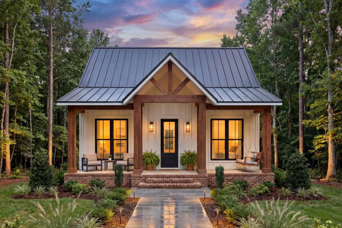 Plan 52038HZ: Southern Farmhouse House Plan with 2 Beds and Large Porches - Image #3 - Cottage, Country, Farmhouse, Southern