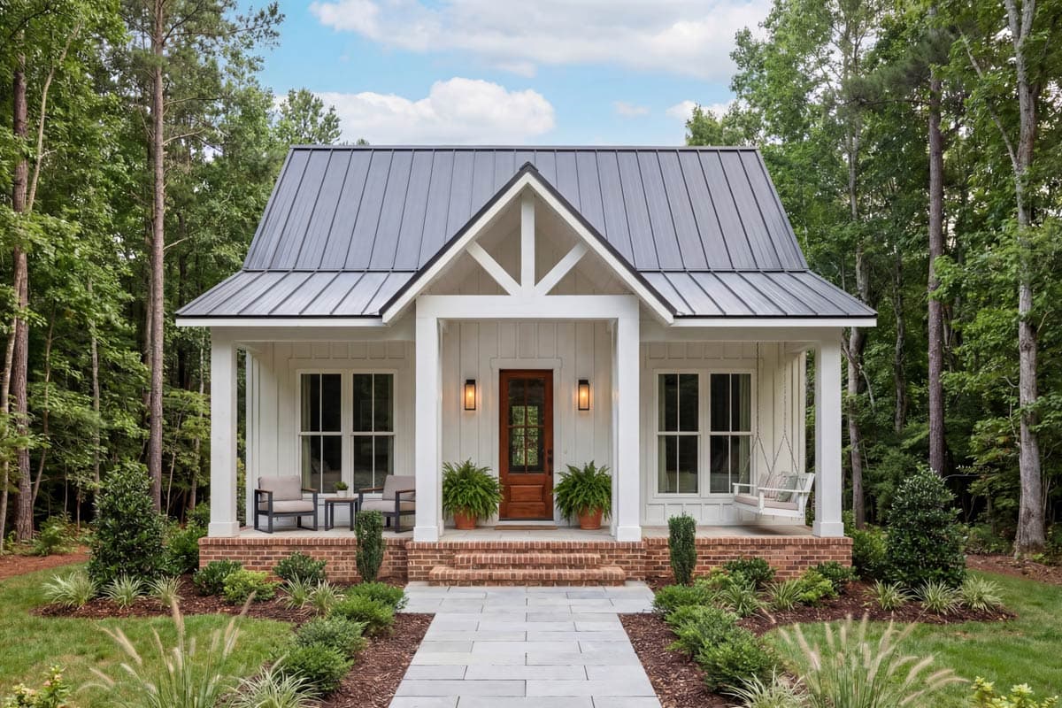 Plan 52038HZ: Southern Farmhouse House Plan with 2 Beds and Large Porches - Image #4 - Cottage, Country, Farmhouse, Southern