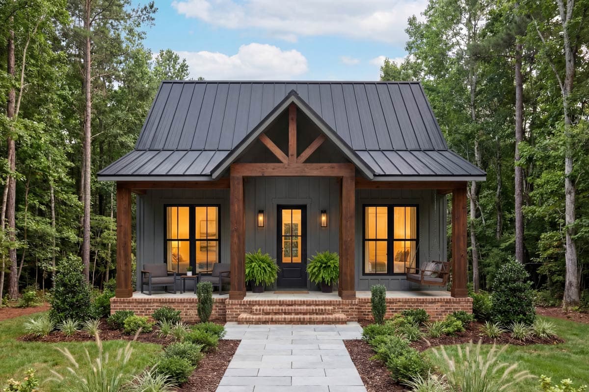 Plan 52038HZ: Southern Farmhouse House Plan with 2 Beds and Large Porches - Image #5 - Cottage, Country, Farmhouse, Southern