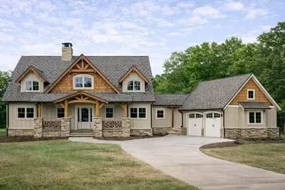 Rustic Mountain Craftsman House Plan with 3 Beds and Wrap-Around Porch