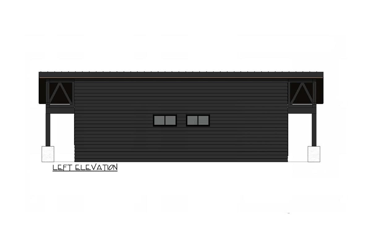 Plan 421040HFC: 2-Bedroom Mountain Modern Cabin with Striking Covered Front and Rear Porch - Image #3 - Contemporary, Modern, Mountain, Northwest