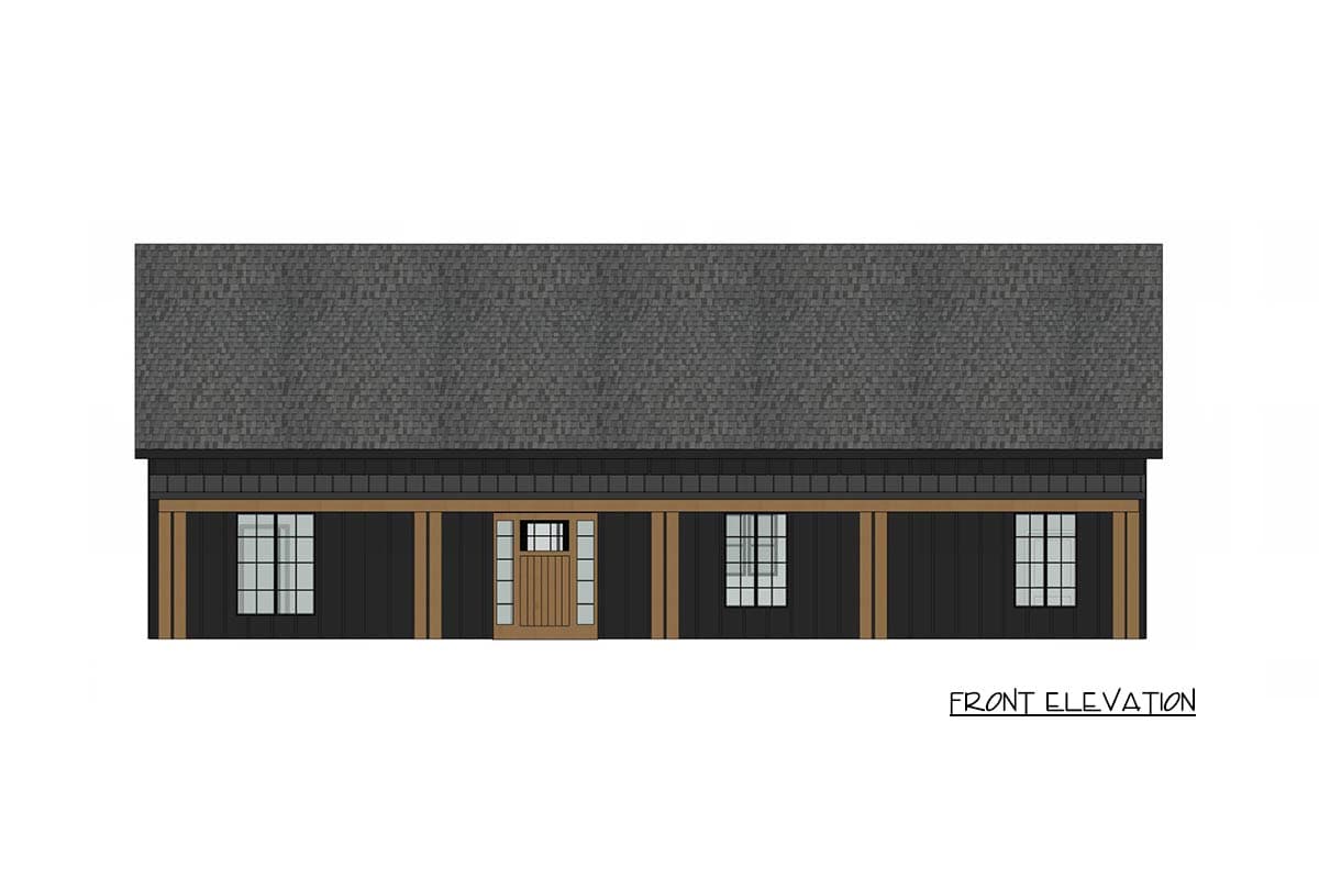 Plan 421041HFC: Modern Barndominium House Plan with 3 Beds, Outdoor Kitchen, and Two-Story Great Room - Image #3 - Barndominium, Country, Modern Farmhouse