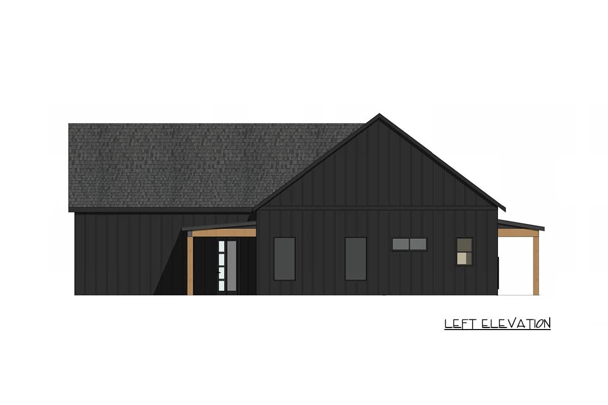 Plan 421041HFC: Modern Barndominium House Plan with 3 Beds, Outdoor Kitchen, and Two-Story Great Room - Image #5 - Barndominium, Country, Modern Farmhouse