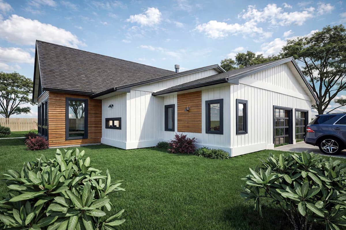 Plan 147068RML:  Striking Contemporary House Plan with A-Frame Glass Gable and Open-Concept Great Room - Image #4 - A-Frame, Contemporary, Craftsman, Modern Farmhouse, Northwest, Scandinavian, Transitional