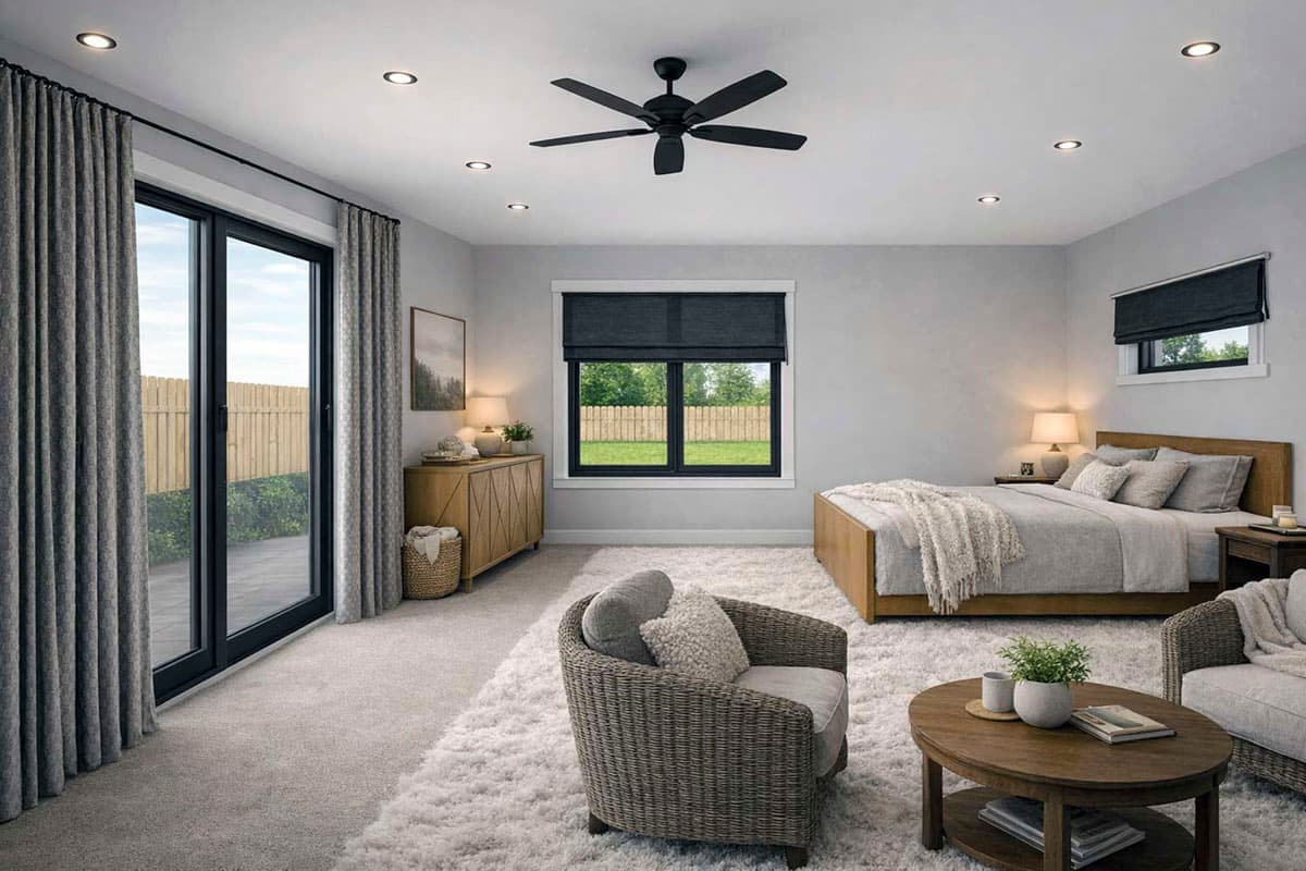 Plan 147068RML:  Striking Contemporary House Plan with A-Frame Glass Gable and Open-Concept Great Room - Image #7 - A-Frame, Contemporary, Craftsman, Modern Farmhouse, Northwest, Scandinavian, Transitional