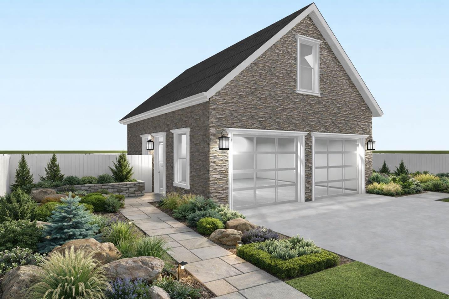 Plan 61743UT: Traditional Two-Car Garage with Versatile Finished Bonus Living Space - Image #6 - Traditional