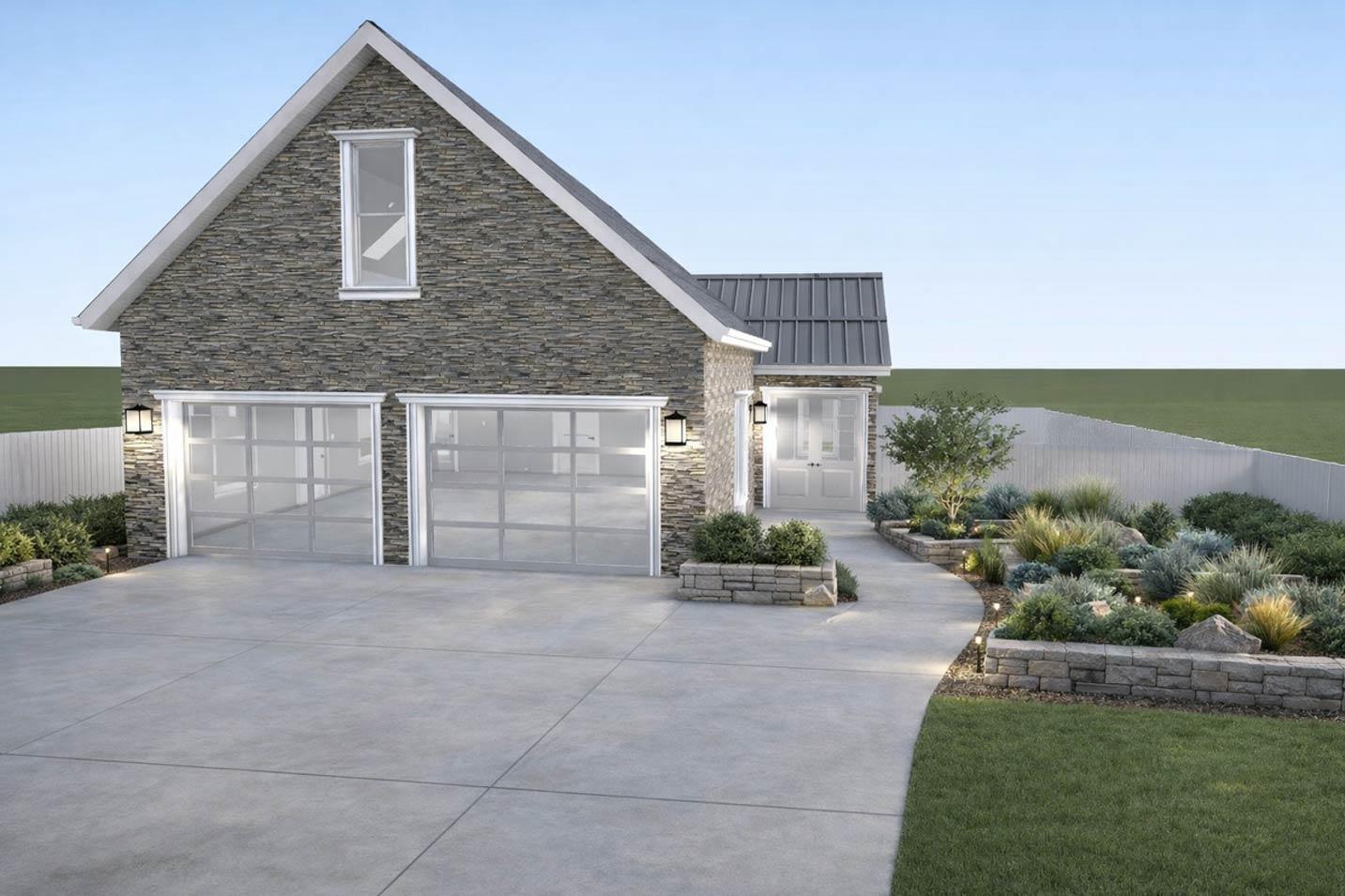 Plan 61743UT: Traditional Two-Car Garage with Versatile Finished Bonus Living Space - Image #7 - Traditional