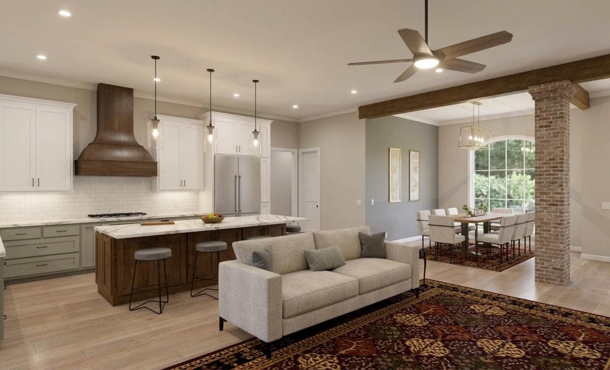 Plan 774009MWK: Elegant French Country House Plan with 3 Bedrooms and Home Office - Image #3 - French Country