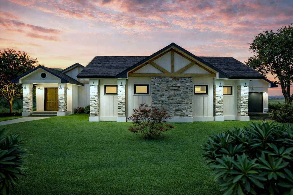 Plan 147069RML: Contemporary Farmhouse House Plan with 3 Beds and 2575 Sq Ft - Image #2 - Contemporary, Farmhouse, Modern