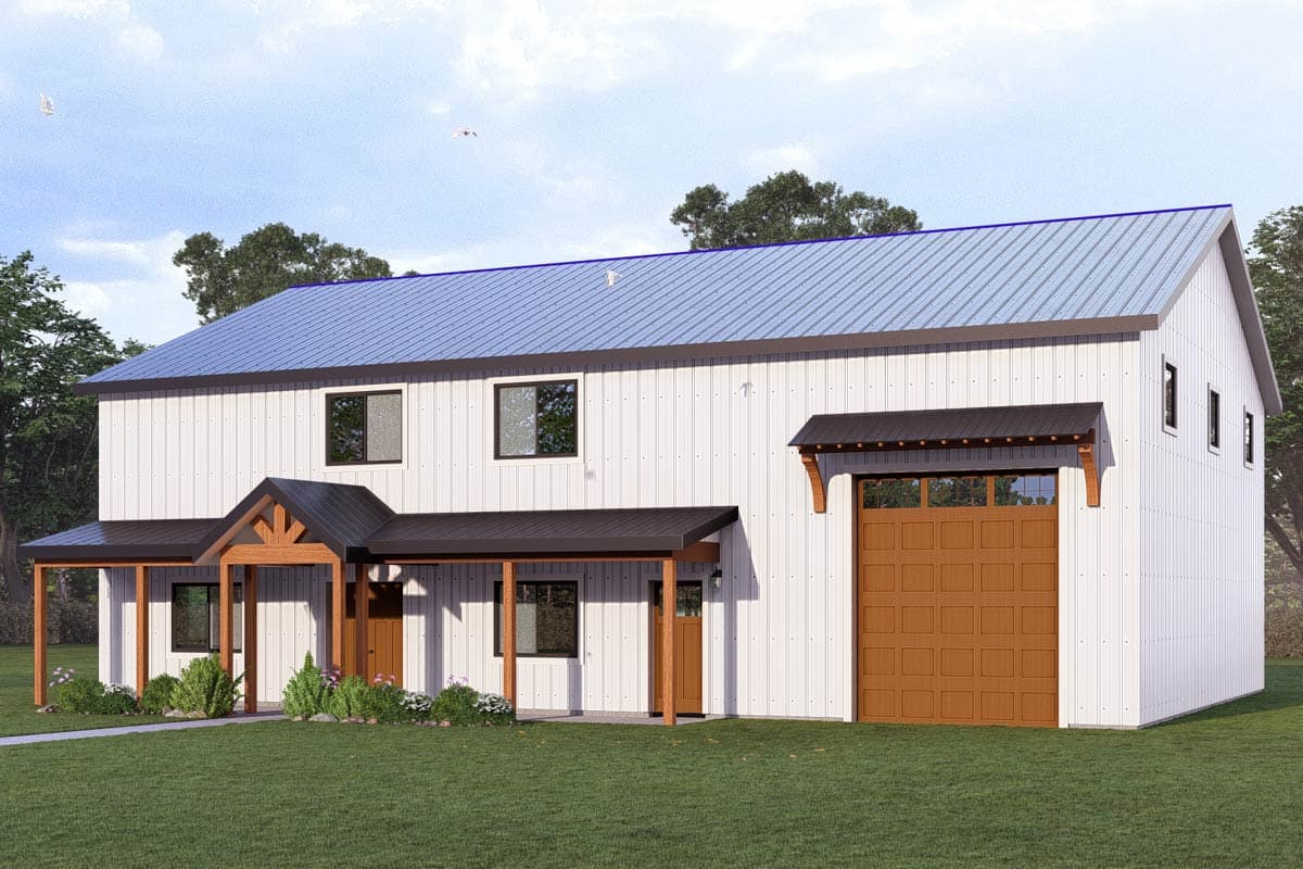 Plan 405130FDC: Modern Barndominium House Plan with First-Floor Master and 1013 Sq Ft Garage - Image #3 - Barndominium