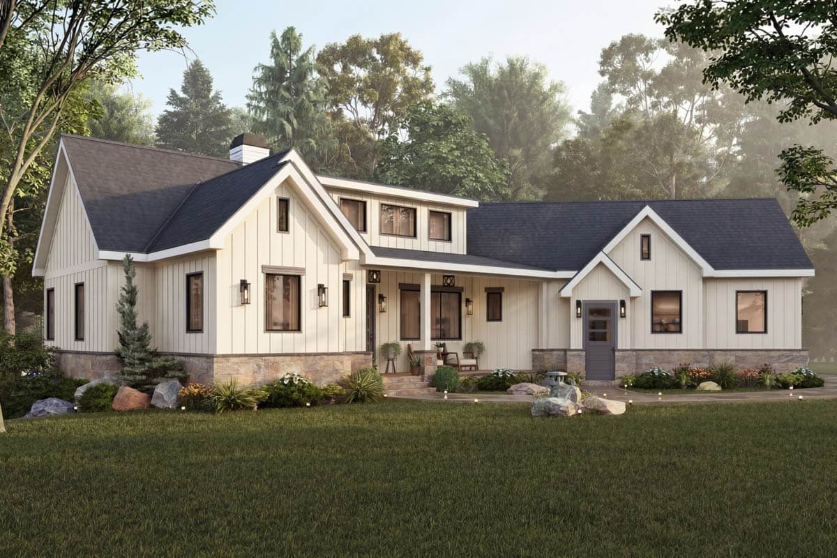 Plan 25944GE: Contemporary New American House Plan with Split Bedrooms and Covered Porches - Image #6 - Contemporary, New American