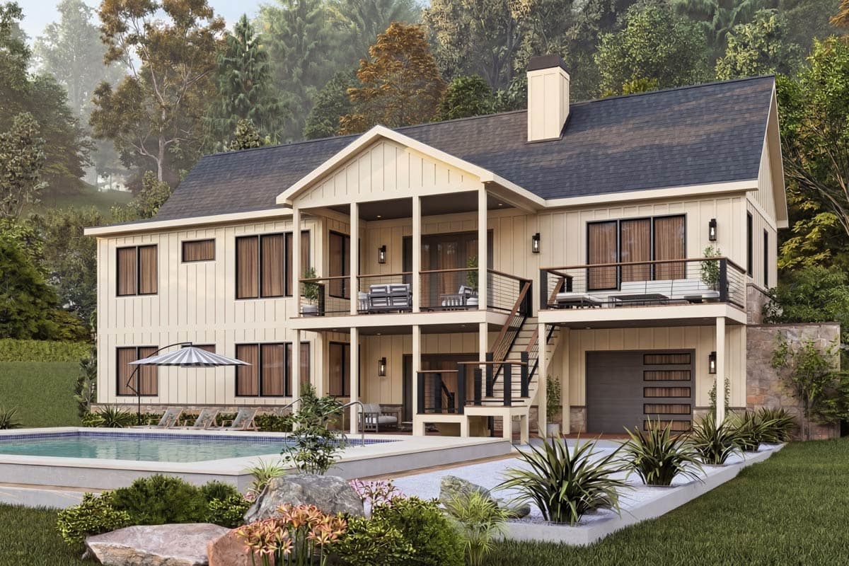 Plan 25944GE: Contemporary New American House Plan with Split Bedrooms and Covered Porches - Image #7 - Contemporary, New American