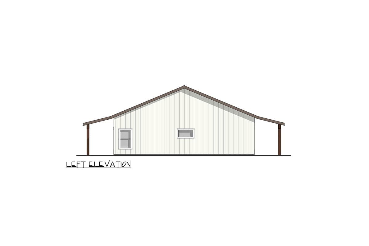 Plan 405131FDC: Modern Barndominium House Plan with 3 Bedrooms and Attached Carport  - Image #5 - Barndominium