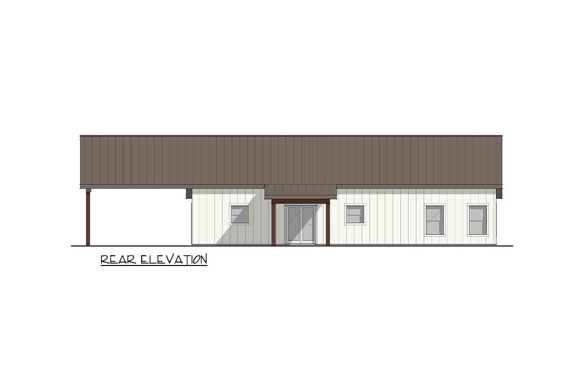 Plan 405131FDC: Modern Barndominium House Plan with 3 Bedrooms and Attached Carport  - Image #6 - Barndominium