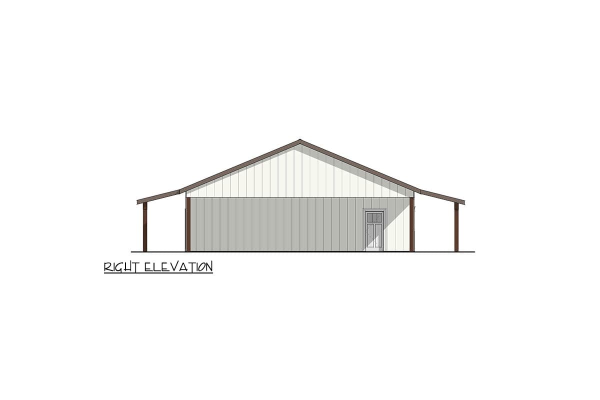 Plan 405131FDC: Modern Barndominium House Plan with 3 Bedrooms and Attached Carport  - Image #7 - Barndominium